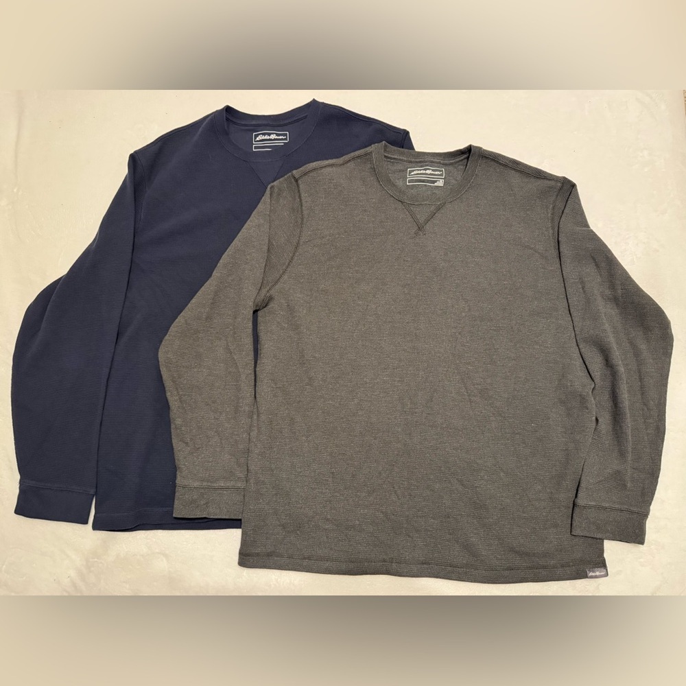 Eddie Bauer Men’s Favorite Thermal Crewnecks Bundle of 2 Size XL